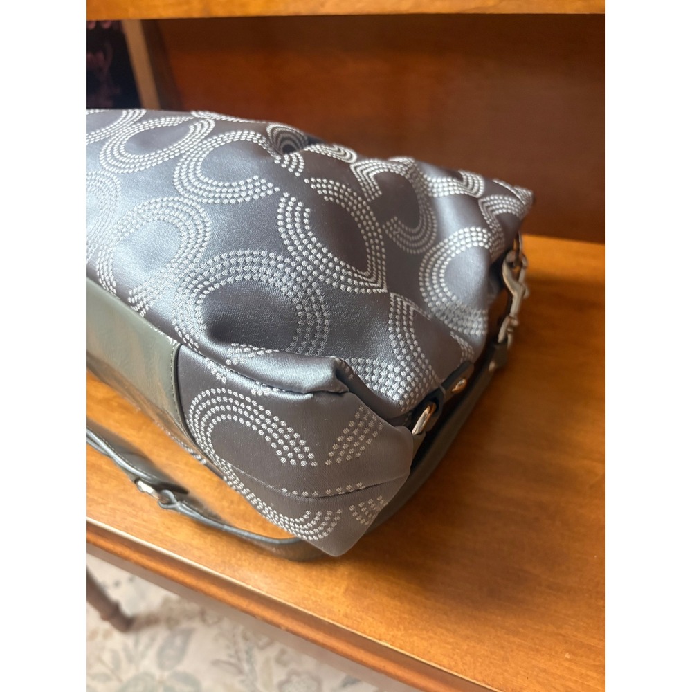 Coach Gray Op Art Signature Satchel Shoulder Bag F1259 F20019 - Picture 5 of 9